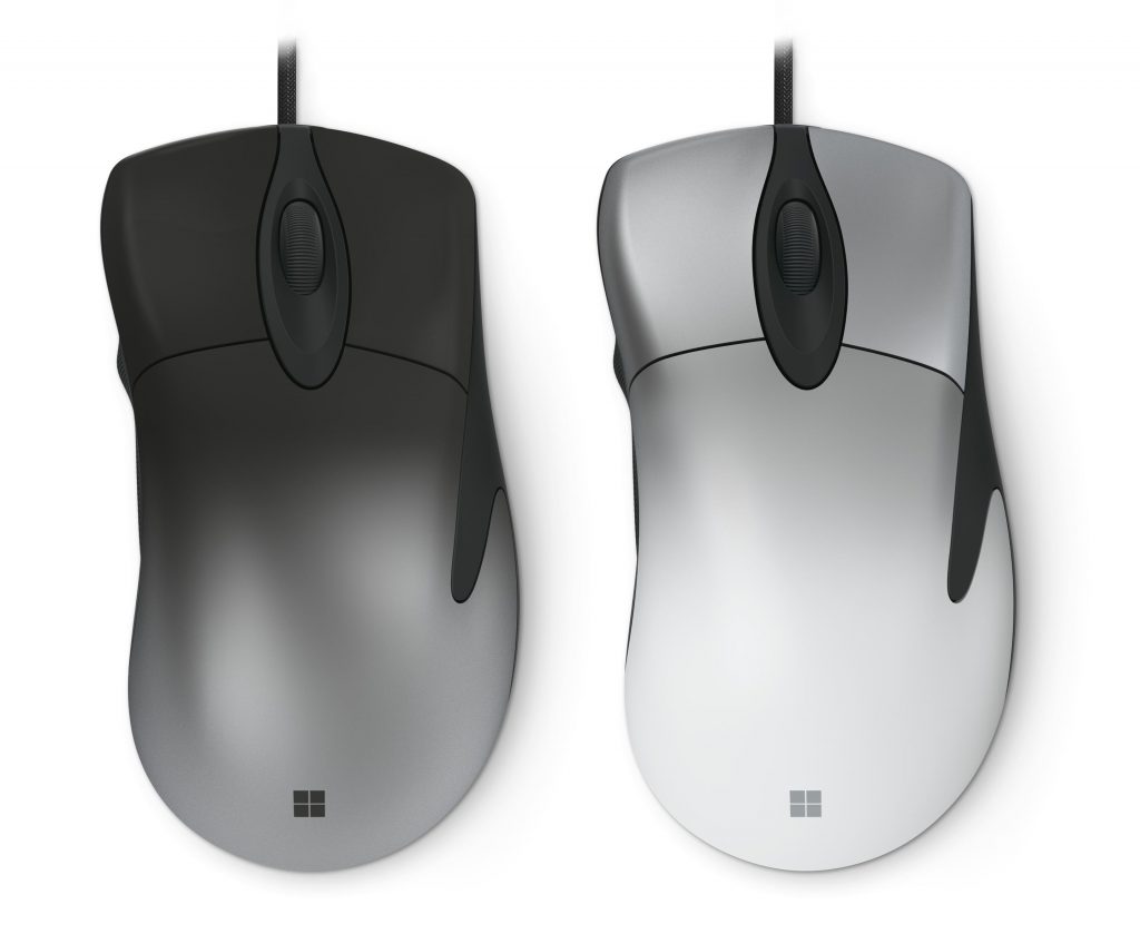 Microsoft Pro IntelliMouse black and white models.